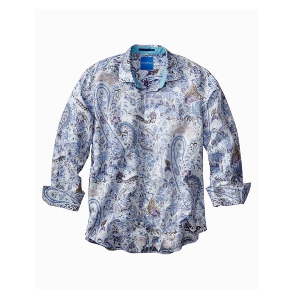 Tommy Bahama Palais Paisley Floral Linen Blend Button Up Shirt Men’s 3XL - Picture 1 of 7